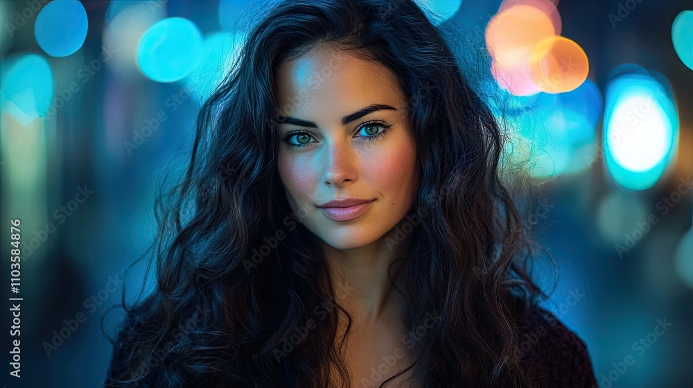 Portrait of a Woman in the City at Night Portrait of a Woman in the City at Night