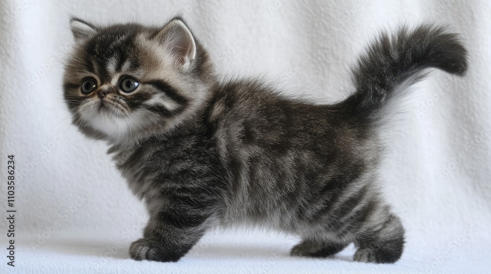 Adorable Black Tabby Exotic Shorthair Kitten Adorable Black Tabby Exotic Shorthair Kitten