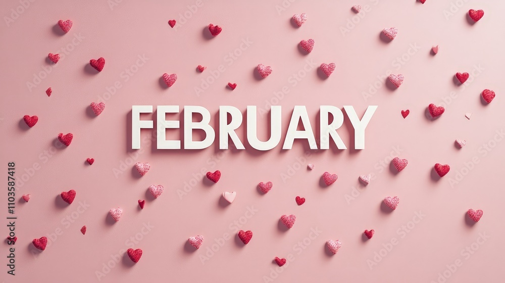 February Valentine’s Banner with Heart Confetti February Valentine’s Banner with Heart Confetti