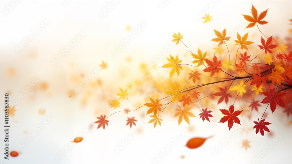 Autumn Leaves Swirling in Gold and Red Autumn Leaves Swirling in Gold and Red