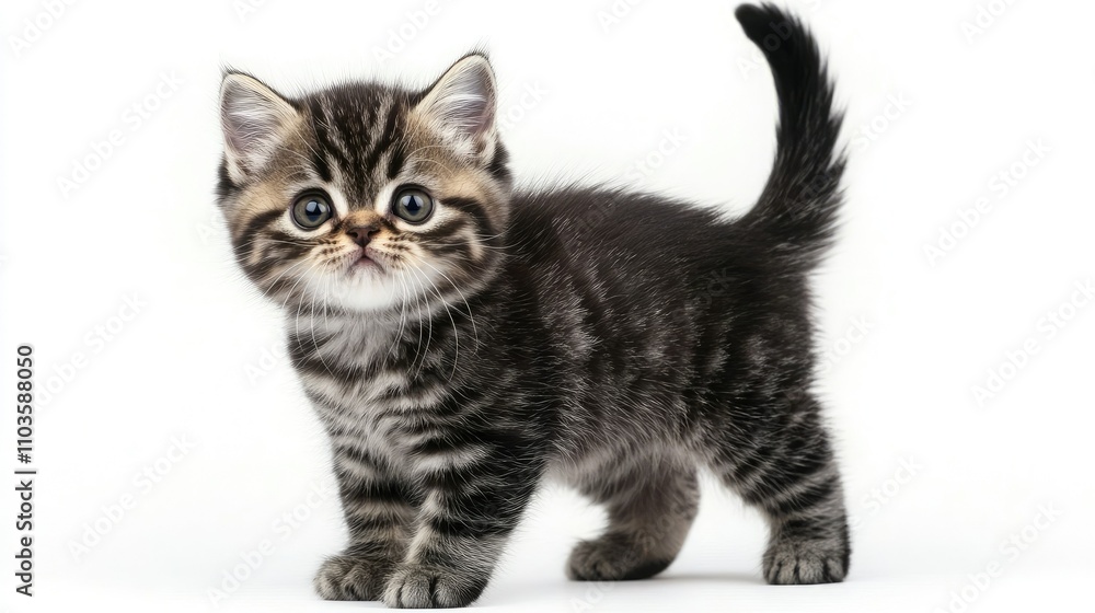 Cute Black Tabby Kitten with Striking Features Cute Black Tabby Kitten with Striking Features