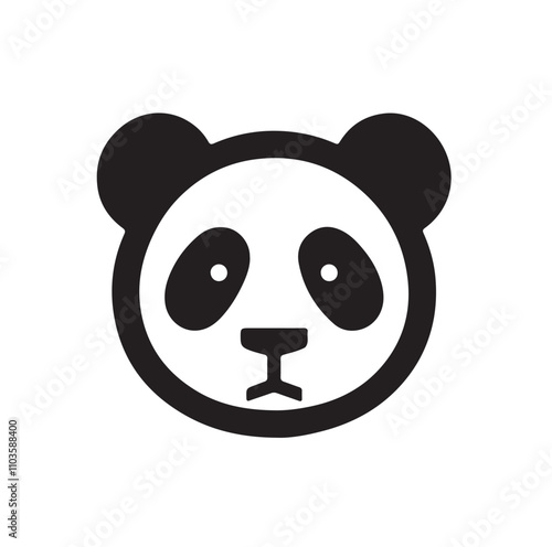 panda silhouette vector illustration 
