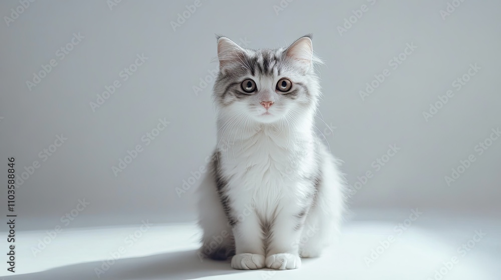 Elegant American Curl Cat Sitting Gracefully Elegant American Curl Cat Sitting Gracefully