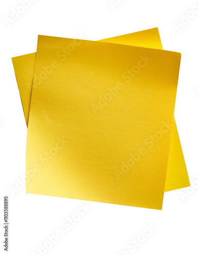 yellow sticky post it notes isolated on transparent background