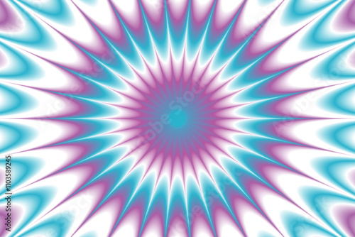 Psychedelic optical illusion with circular line patterns and vibrant sun rays, crafted as a vector illustration to captivate with a surreal and mesmerizing design, blending geometry and light.