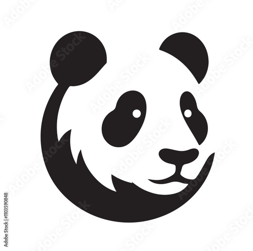 panda silhouette vector illustration 
