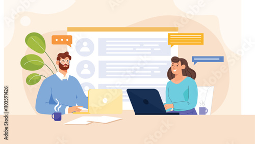 Standup Meetings Concept Illustration