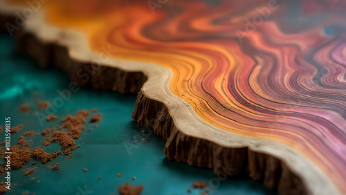 Vibrant Wood Veneer Art