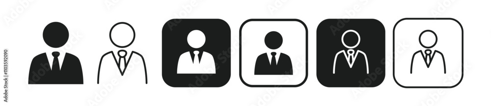 Icons representing businessmen, users, CEOs, profiles, owners, etc. Icons representing businessmen, users, CEOs, profiles, owners, etc.
