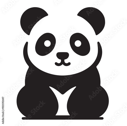 panda silhouette vector illustration 