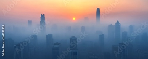 Smoky Urban Morning With Su...