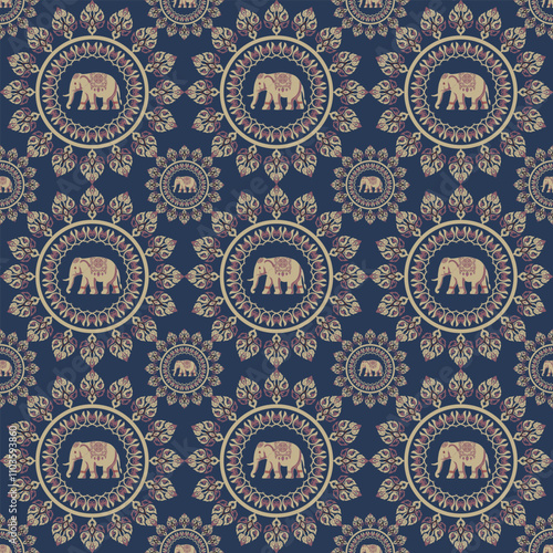 elephants pattern, 
Beautiful Thailand,thai pattern,seamless,Traditional,ethnic,fabric pattern for textiles,rugs, wallpaper,clothing, sarong,batik,wrap,embroidery,print,background,cover, illustration,