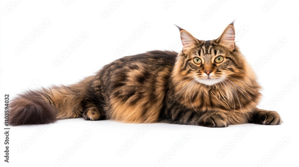 Majestic Siberian Cat in a Sitting Pose Majestic Siberian Cat in a Sitting Pose