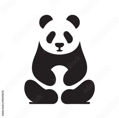 panda silhouette vector illustration 