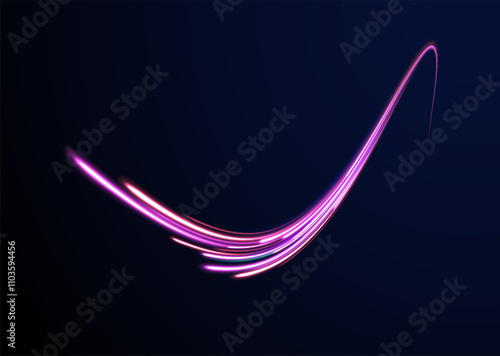 Racing cars dynamic flash effects city road with long exposure. Horizontal speed lines connection vector background. Futuristic dynamic motion technology blue glowing lines air flow effect.  