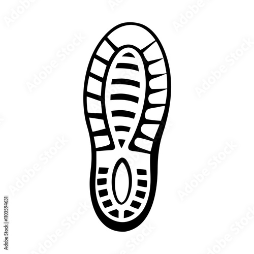 Black and white shoe sole print design with tread patterns