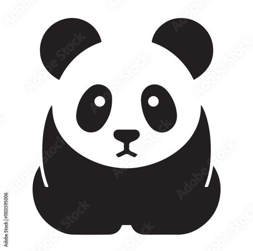 panda silhouette vector illustration 