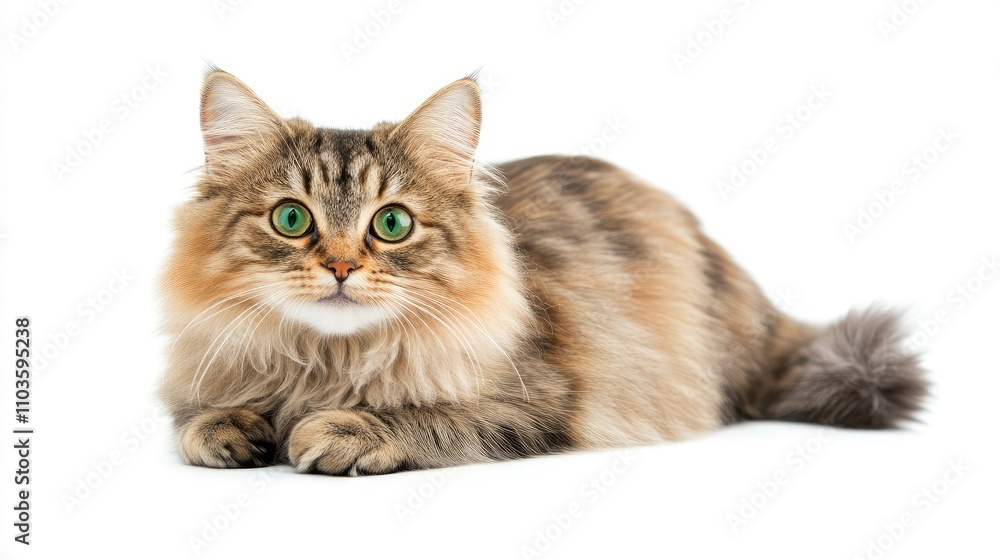 Charming Young Female Siberian Cat with Green Eyes
