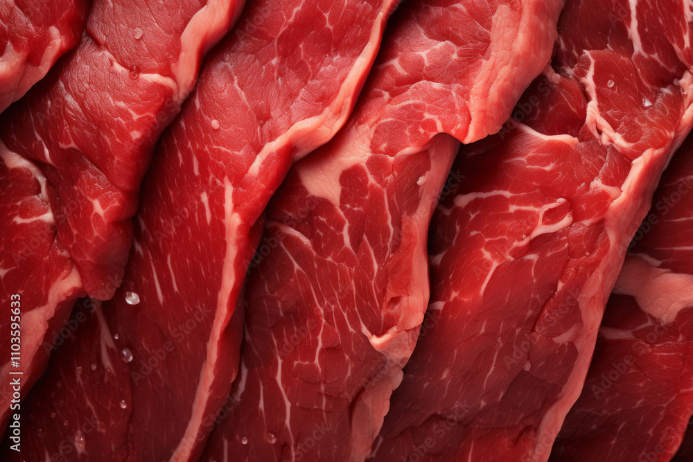 Processed collage of fresh raw meat beef surface texture. Background for banner, backdrop Processed collage of fresh raw meat beef surface texture. Background for banner, backdrop
