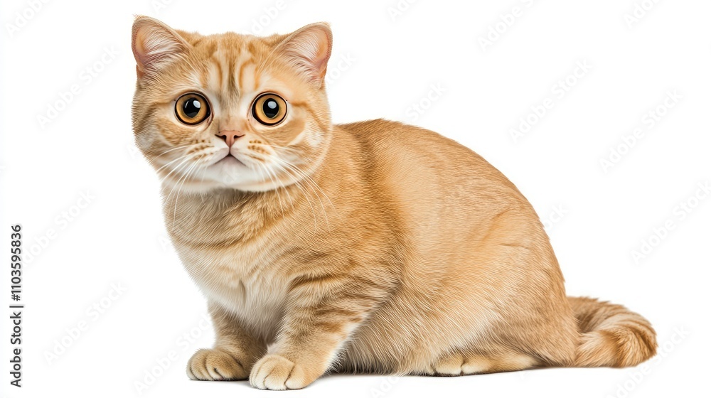 Obraz premium Cute Scottish Fold Cat with Distinctive Features