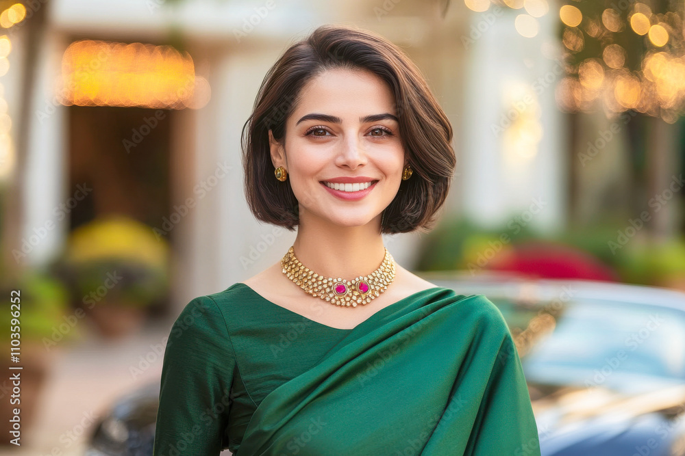 young beautiful short hair woman standing confidently young beautiful short hair woman standing confidently
