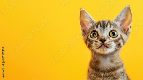 Warm Brown Tabby Cat with Expressive Eyes