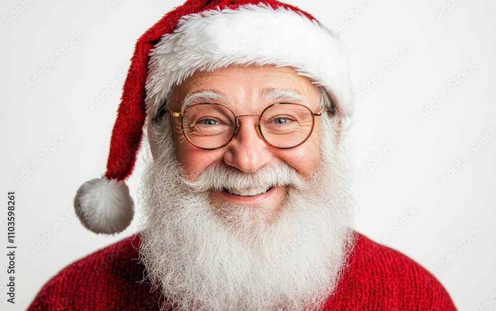 classic santa close-up portrait christmas new year white background classic santa close-up portrait christmas new year white background