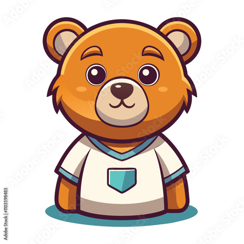 Bear cartoon. Cute cartoon. Cute baby bear. Standing bear. Bear cartoon illustration photo