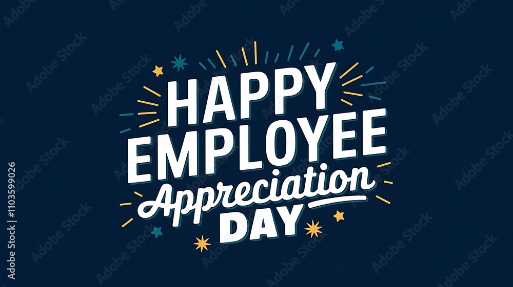 High-Contrast Employee Appreciation Day Greeting Card Design with Bold Typography and Festive Confetti Elements High-Contrast Employee Appreciation Day Greeting Card Design with Bold Typography and Festive Confetti Elements