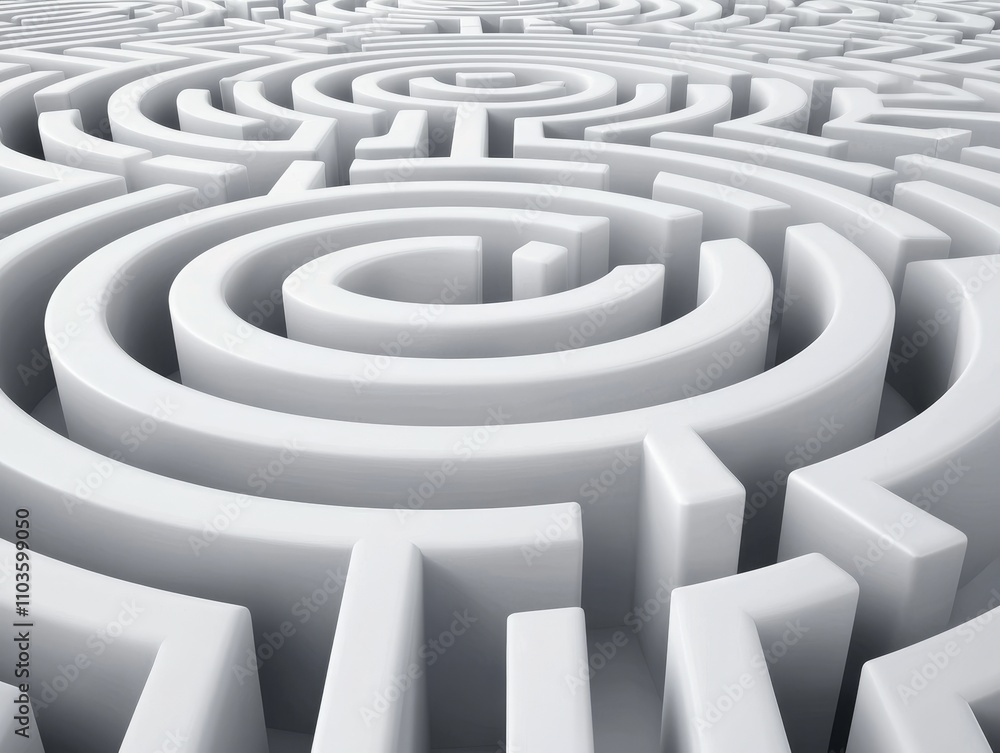 Goal setting mindset concept. 3D maze pattern in grey tones with intricate pathways. Goal setting mindset concept. 3D maze pattern in grey tones with intricate pathways.