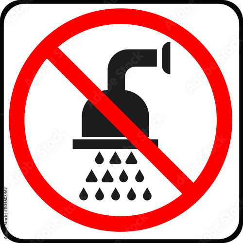 The icon of the prohibition of the shower room.