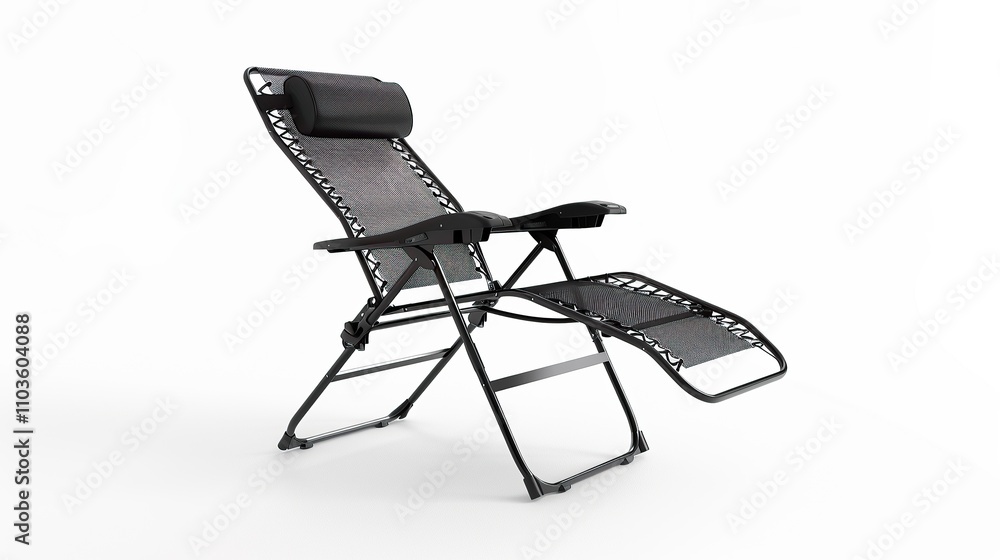 Black reclining chair isolated on white background. Comfortable chairs to relax