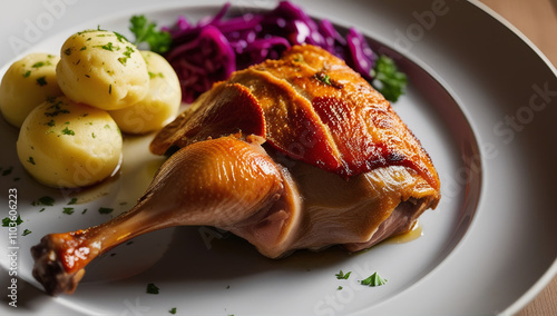 Crispy Roasted Duck Plate: A Close-Up on Flavor: Crispy Roast Plate