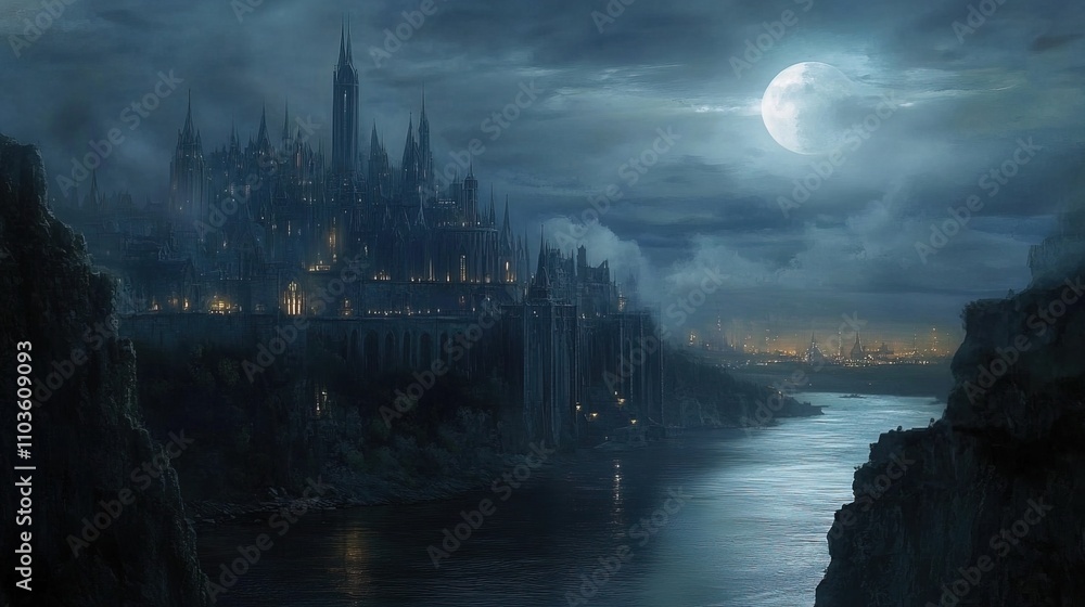 Fototapeta premium Scifi City of Enchantment Fantasy wallpaper