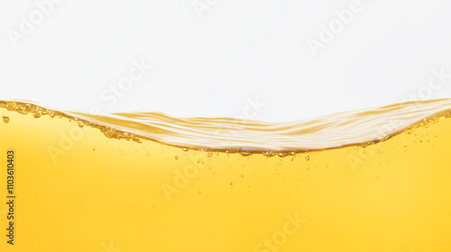 Abstract landscape texture and level of golden water on white background.