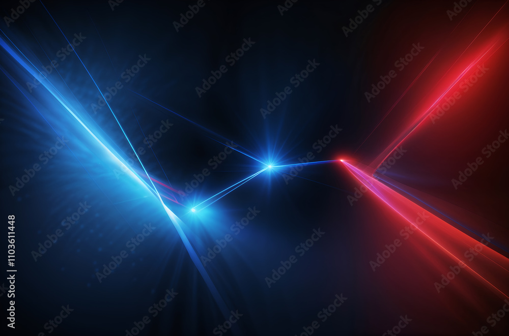 Abstract red and blue lights crossing paths, representing energy, motion, and modern design concepts. Generative AI Abstract red and blue lights crossing paths, representing energy, motion, and modern design concepts. Generative AI
