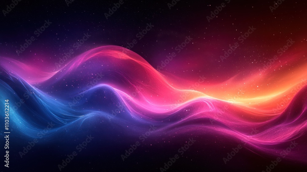 Abstract vibrant waves of light and energy, cosmic nebula effect. Abstract vibrant waves of light and energy, cosmic nebula effect.
