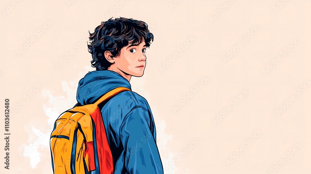 Backpack-themed imagery featuring kids, suitable for use in creative projects centered on learning, travel, or outdoor experiences