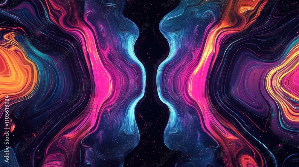 Vivid abstract swirling colors in cosmic symmetry Vivid abstract swirling colors in cosmic symmetry