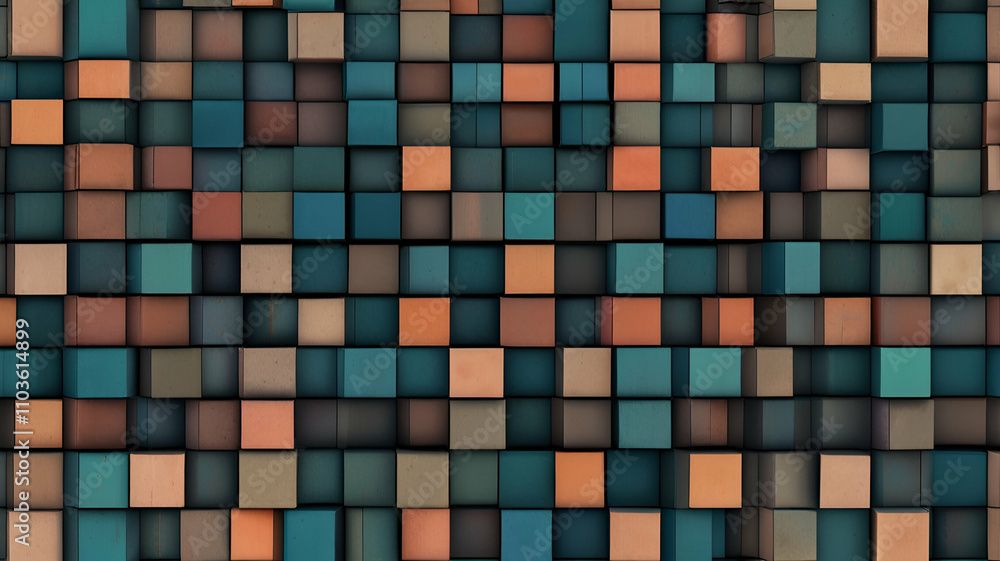A series of small square blocks forming a non-linear, asymmetrical pattern. Abstract background/Wallpaper A series of small square blocks forming a non-linear, asymmetrical pattern. Abstract background/Wallpaper