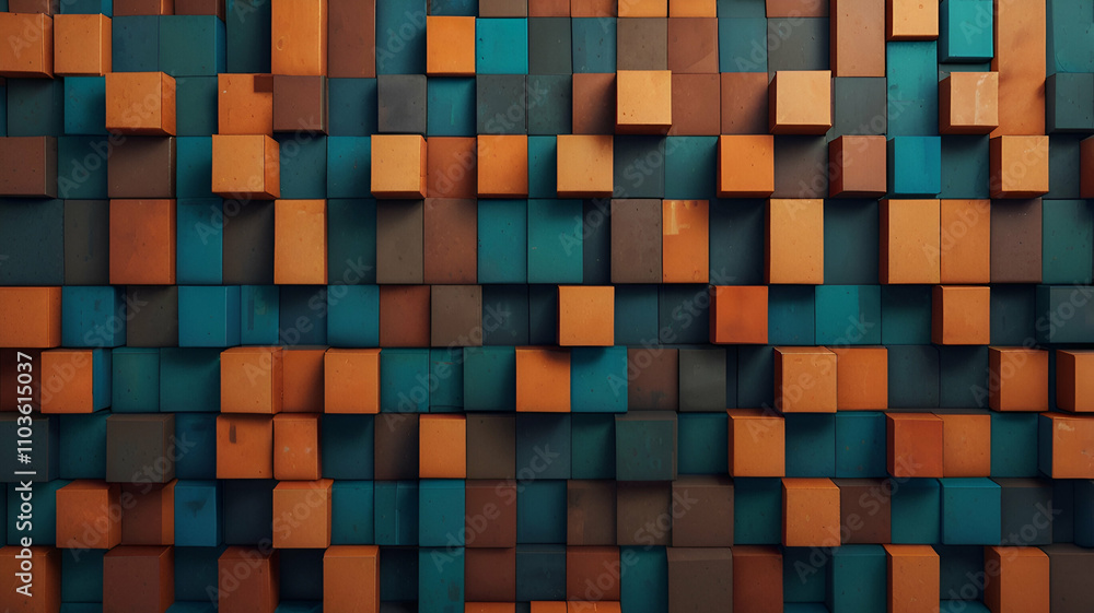 A series of small square blocks forming a non-linear, asymmetrical pattern. Abstract background/Wallpaper A series of small square blocks forming a non-linear, asymmetrical pattern. Abstract background/Wallpaper