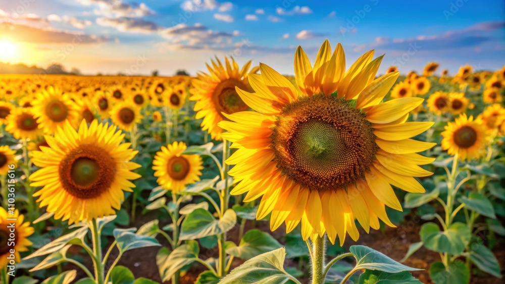 Vibrant sunflower fields close-up with full blooms before harvest, sunflowers, field, agriculture, farming, nature, rural Vibrant sunflower fields close-up with full blooms before harvest, sunflowers, field, agriculture, farming, nature, rural