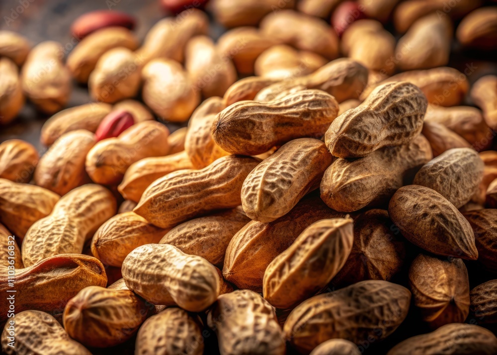 Ripe and Tasty Inshell Peanuts Ready for Snacking, Showcasing Their Natural Texture and Color with Ample Copy Space for Marketing or Recipe Use Ripe and Tasty Inshell Peanuts Ready for Snacking, Showcasing Their Natural Texture and Color with Ample Copy Space for Marketing or Recipe Use