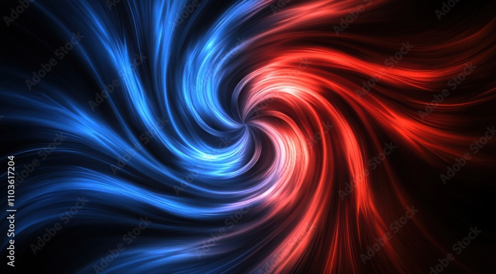Mesmerizing red and blue swirling vortex energy pattern Mesmerizing red and blue swirling vortex energy pattern