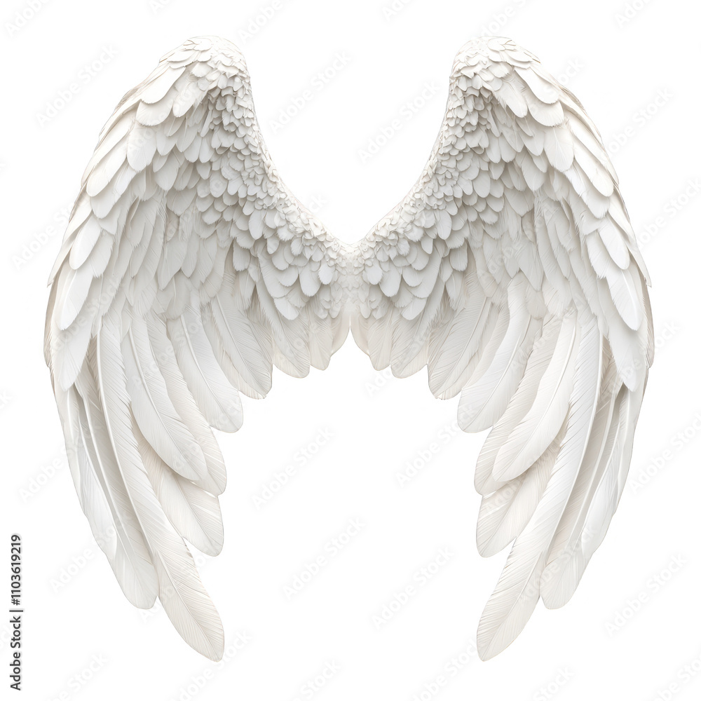 Majestic White Angel Wings isolated on a transparent background Majestic White Angel Wings isolated on a transparent background