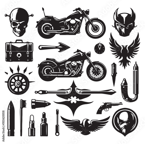motorcycle elements vector illustration