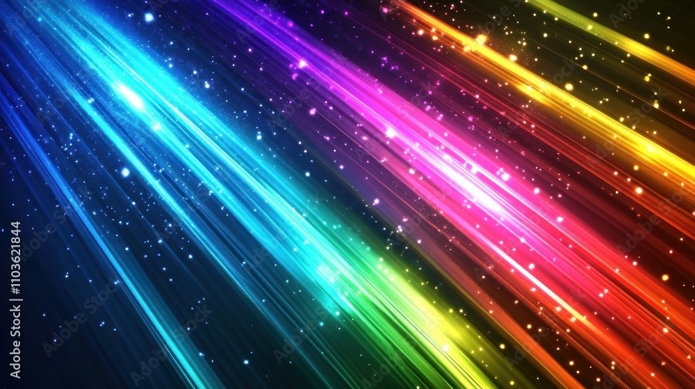 Abstract Rainbow Light Streaks With Sparkling Dust Abstract Rainbow Light Streaks With Sparkling Dust