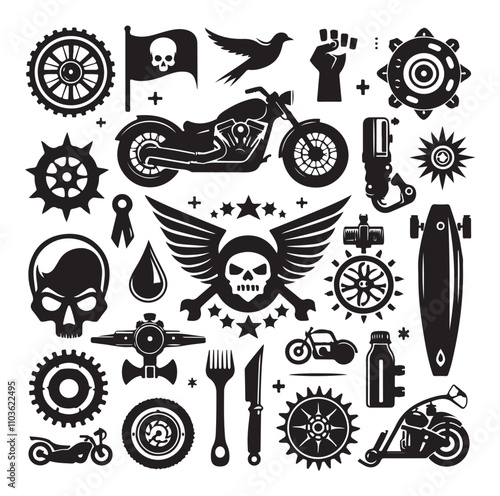 motorcycle silhouette illustration vector