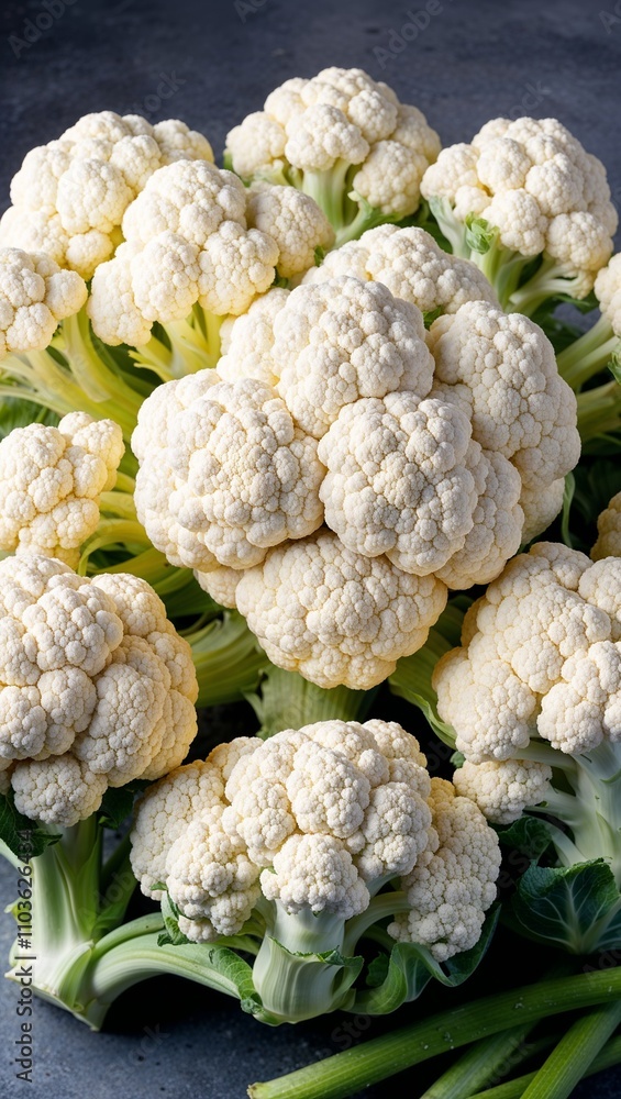 Cauliflower Vegetable with a dense white head of undeveloped flowers used in cooking Cauliflower Vegetable with a dense white head of undeveloped flowers used in cooking