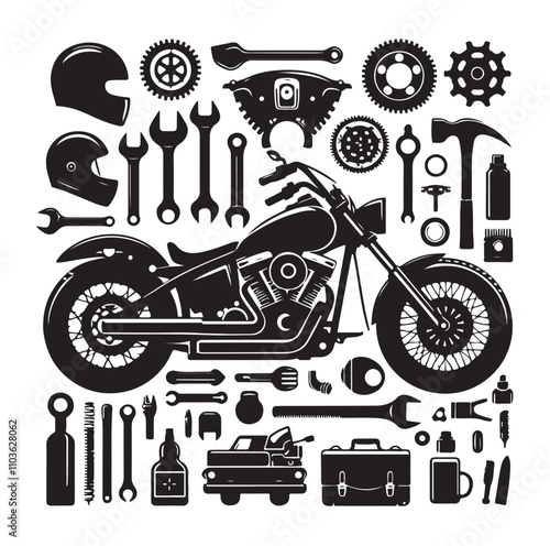 motorcycle silhouette illustration vector